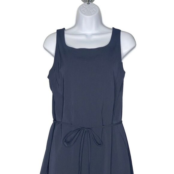 Ministry of Supply Womens Swift Sheath Dress Tied Waist in Navy Blue Size XS - Picture 3 of 11